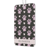 Patroon van poten, Lila poten, harten, Jouw naam Luchtverfrisser (Links)