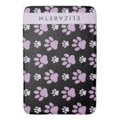 Patroon van poten, Lila poten, hondenpoten, Jouw n Badmat (Voorkant Verticaal)