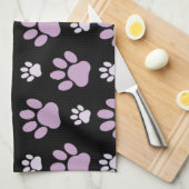 Patroon van poten, Lila poten, ovendraaien, verfdr Theedoek (Quarter Fold)