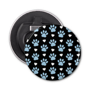 Patroon van poten, reuzenpoten, blauwe poten, witt button flesopener