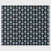 Patroon van poten, reuzenpoten, blauwe poten, witt cadeaupapier (Vlak)