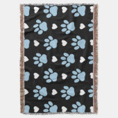 Patroon van poten, reuzenpoten, blauwe poten, witt deken (Voorkant Verticaal)