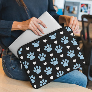 Patroon van poten, reuzenpoten, blauwe poten, witt laptop sleeve