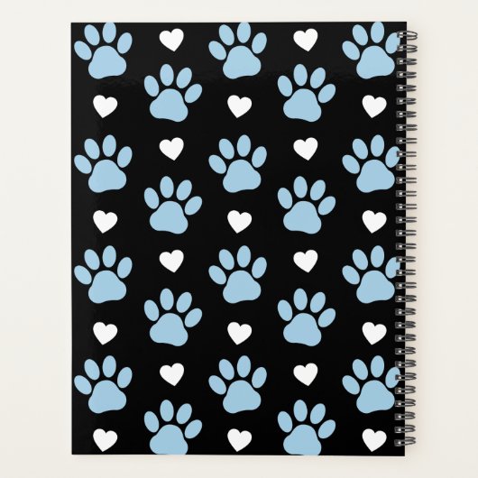 Patroon van poten, reuzenpoten, blauwe poten, witt planner (Achterkant)