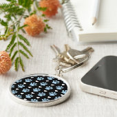 Patroon van poten, reuzenpoten, blauwe poten, witt sleutelhanger (Zijkant)