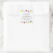 Patroon van poten, reuzenpoten, kleurrijke poten,  vierkante sticker (Tas)