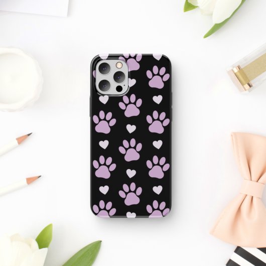 Patroon van poten, reuzenpoten, Lila poten, hart Case-Mate iPhone Case