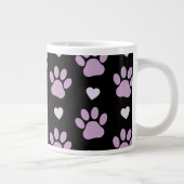 Patroon van poten, reuzenpoten, Lila poten, hart Extra Grote Beker (Rechts)