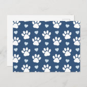 Patroon van poten, reuzenpoten, witte poten, blauw briefkaart (Voorkant / Achterkant)