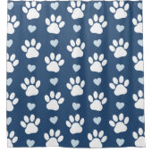 Patroon van poten, reuzenpoten, witte poten, blauw douchegordijn (Voorkant)