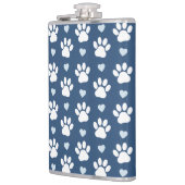 Patroon van poten, reuzenpoten, witte poten, blauw heupfles (Links)