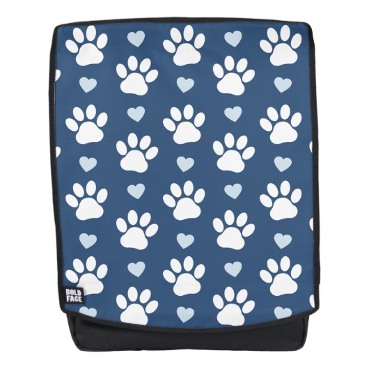 Patroon van poten, reuzenpoten, witte poten, blauw rugtassen (Voorkant)