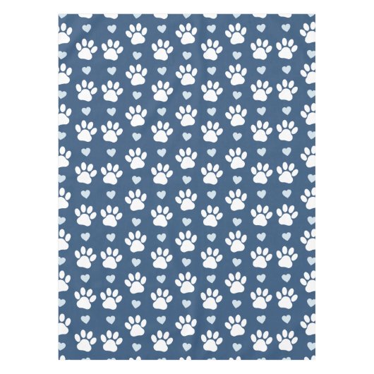 Patroon van poten, reuzenpoten, witte poten, blauw tafelkleed (Voorkant)