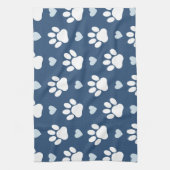 Patroon van poten, reuzenpoten, witte poten, blauw theedoek (Verticaal)