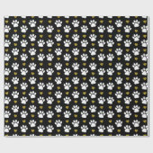 Patroon van poten, reuzenpoten, witte poten, goudh cadeaupapier (Vlak)