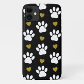 Patroon van poten, reuzenpoten, witte poten, goudh Case-Mate iPhone case (Achterkant)