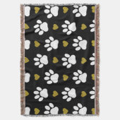 Patroon van poten, reuzenpoten, witte poten, goudh deken (Voorkant Verticaal)