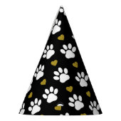 Patroon van poten, reuzenpoten, witte poten, goudh feesthoedjes (Links)