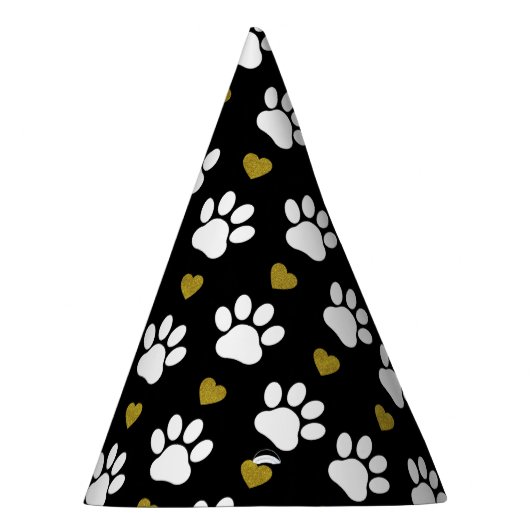 Patroon van poten, reuzenpoten, witte poten, goudh feesthoedjes (Rechts)