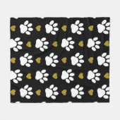 Patroon van poten, reuzenpoten, witte poten, goudh fleece deken (Voorkant (Horizontaal))