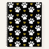 Patroon van poten, reuzenpoten, witte poten, goudh notitieboek (Voorkant)