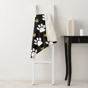 Patroon van poten, reuzenpoten, witte poten, goudh sherpa deken