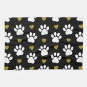 Patroon van poten, reuzenpoten, witte poten, goudh theedoek (Horizontaal)