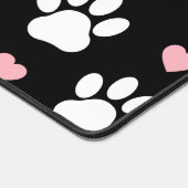 Patroon van poten, reuzenpoten, witte poten, roze  bureaumat (Hoek)