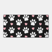 Patroon van poten, reuzenpoten, witte poten, roze  bureaumat (Voorkant)