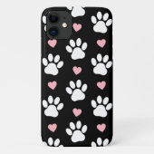 Patroon van poten, reuzenpoten, witte poten, roze  Case-Mate iPhone case (Achterkant)