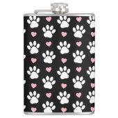 Patroon van poten, reuzenpoten, witte poten, roze  heupfles (Voorkant)