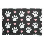 Patroon van poten, reuzenpoten, witte poten, roze  kussensloop (Voorkant)