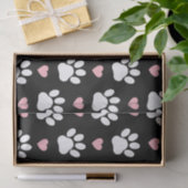 Patroon van poten, reuzenpoten, witte poten, roze tissuepapier (Geschenk)