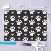 Patroon van poten, reuzenpoten, witte poten, roze  tissuepapier (Craft)