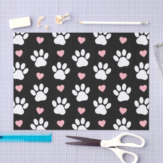 Patroon van poten, reuzenpoten, witte poten, roze tissuepapier (Craft)