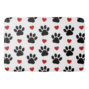 Patroon van poten, reuzenpoten, zwarte poten, rode badmat