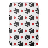 Patroon van poten, reuzenpoten, zwarte poten, rode badmat (Voorkant Verticaal)