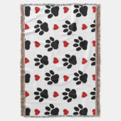 Patroon van poten, reuzenpoten, zwarte poten, rode deken (Voorkant Verticaal)