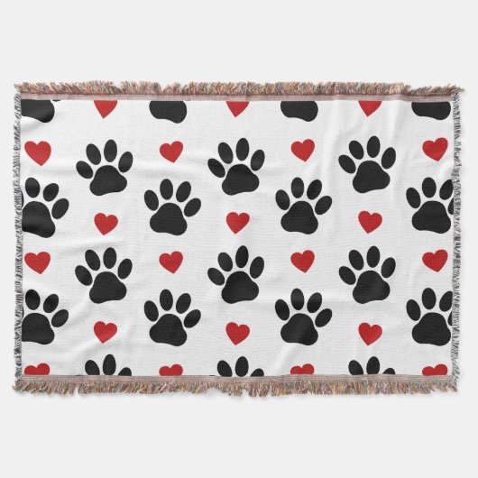 Patroon van poten, reuzenpoten, zwarte poten, rode deken (Voorkant)