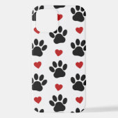 Patroon van poten, reuzenpoten, zwarte poten, rode iPhone hoesje (Achterkant)