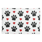 Patroon van poten, reuzenpoten, zwarte poten, rode kussensloop (Achterkant)