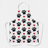 Patroon van poten, reuzenpoten, zwarte poten, rode schort (Voorkant)
