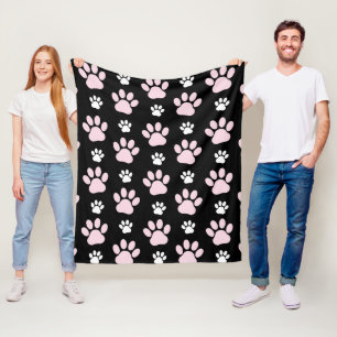 Patroon van poten, roze poten, reuzenpoten, dieren fleece deken