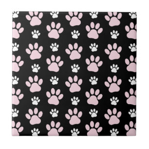 Patroon van poten, roze poten, reuzenpoten, dieren tegeltje