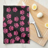 Patroon van poten, roze poten, reuzenpoten, dieren theedoek (Quarter Fold)