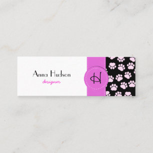 Patroon van poten, tandbaars, tandproever, tandpro mini visitekaartje