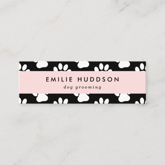 Patroon van poten, tandbaars, tandproever, tandpro mini visitekaartje (Voorkant)