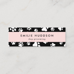 Patroon van poten, tandbaars, tandproever, tandpro mini visitekaartje