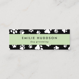 Patroon van poten, tandbaars, tandproever, tandpro mini visitekaartje