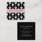 Patroon van poten, tandbaars, tandproever, tandpro vierkante visitekaartje (Voorkant / Achterkant)